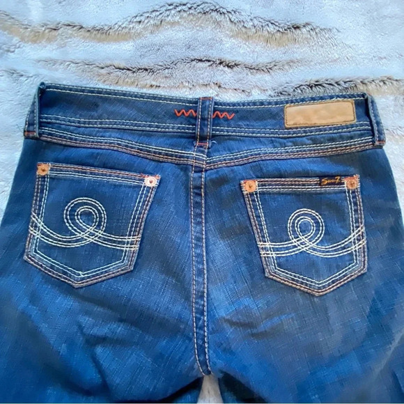 Seven7 Bootcut Women's Jeans‎ 10 Orange Embroidery Detail - Picture 10 of 15